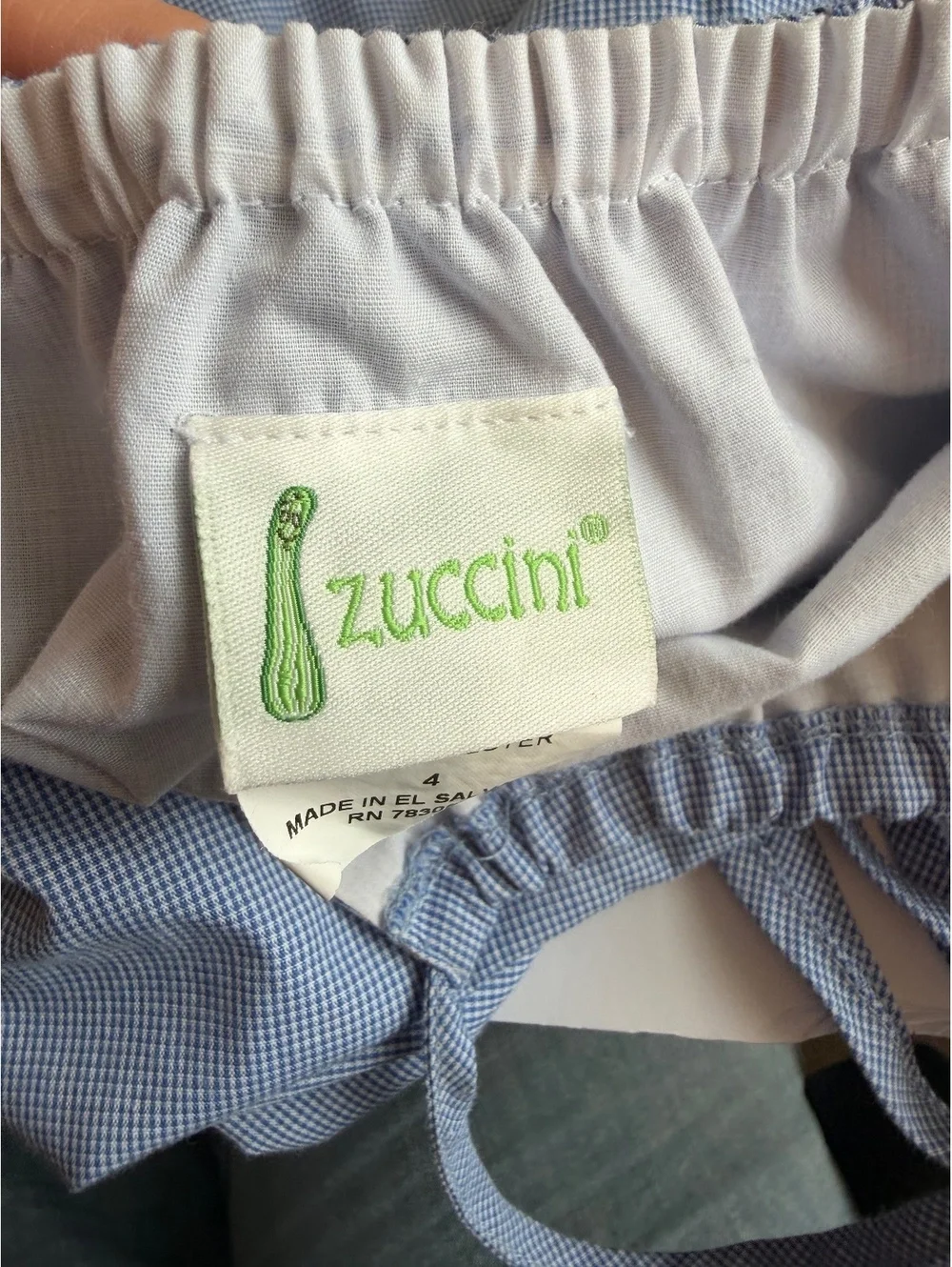 Zuccini Vintage Girls Blue Gingham Sailboat Halter Sunsuit Size 4